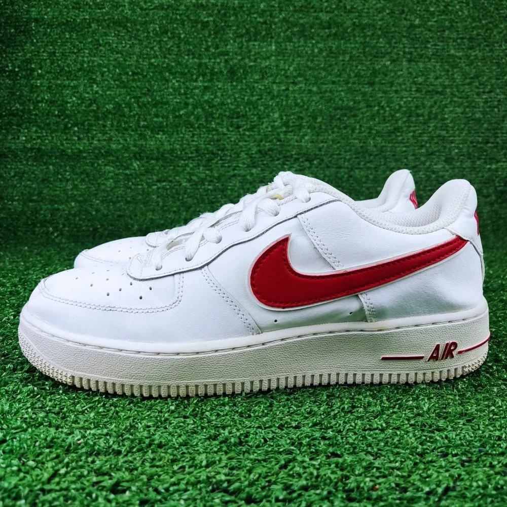 Nike Shoes Youth 6.5Y White Red Air Force 1 LV8 Utility AV6252-101 Low Top